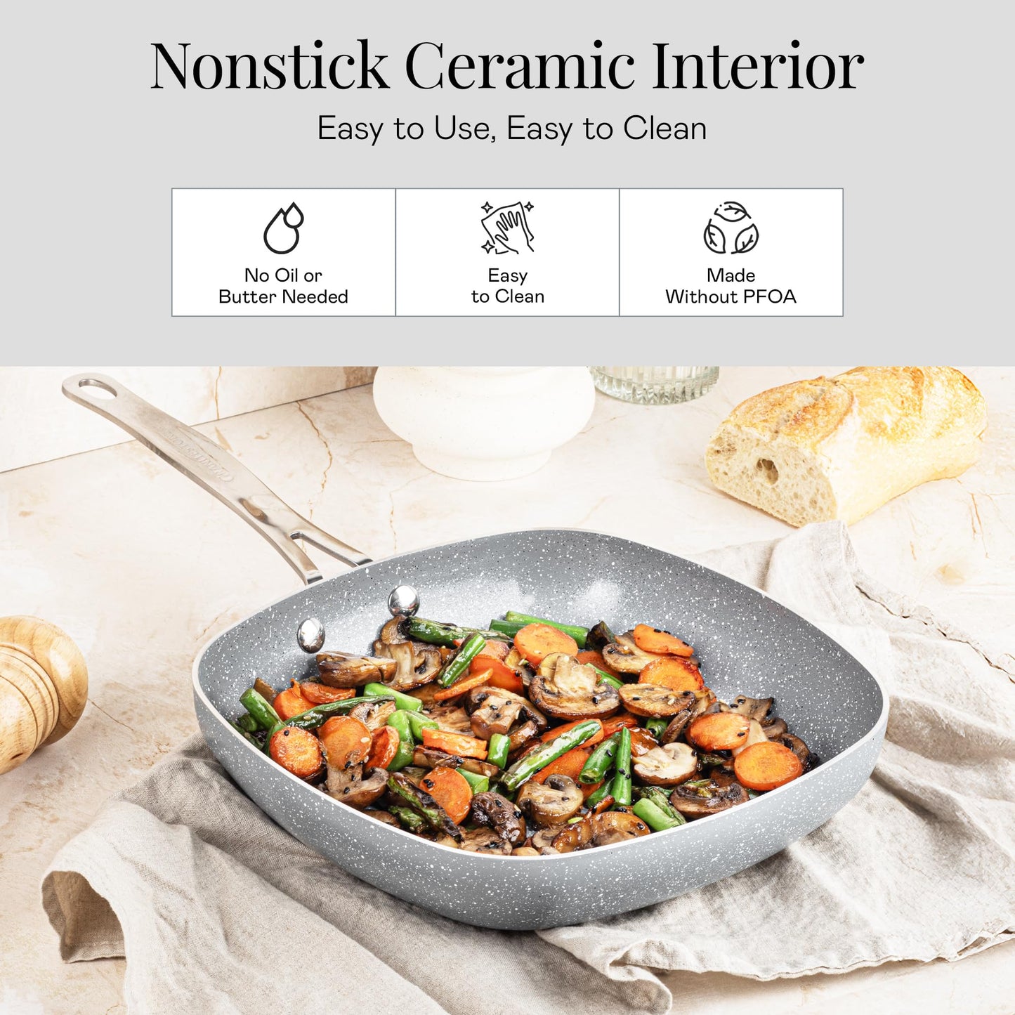 20 Pc Granitestone Nonstick Cookware Set with Utensils