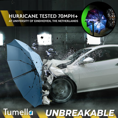 TUMELLA Compact Windproof Automatic Umbrella for Travel