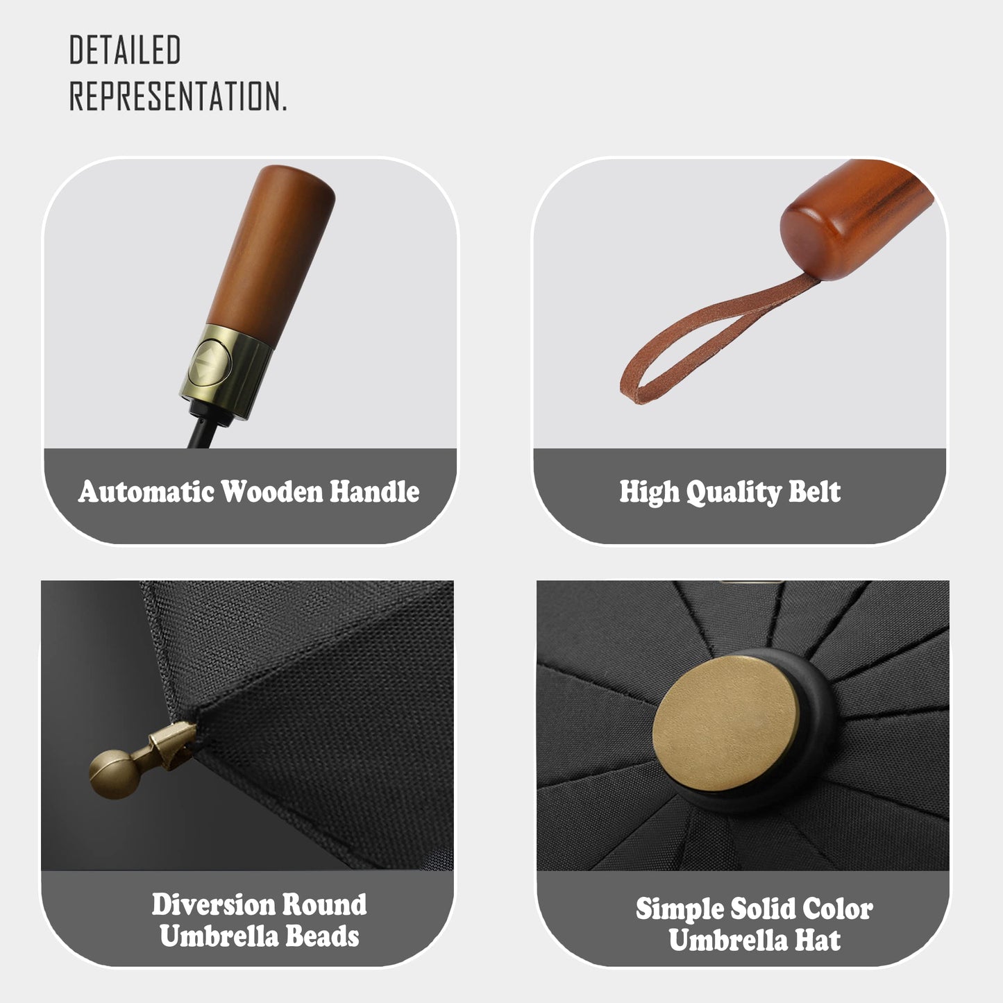 Compact Windproof Travel Umbrella with Automatic Open
