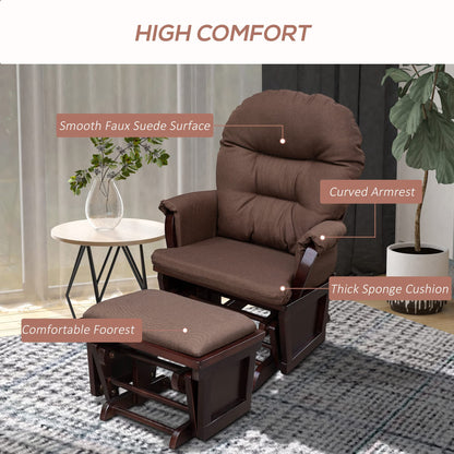 HOMCOM Nursery Glider Rocking Chair with Ottoman