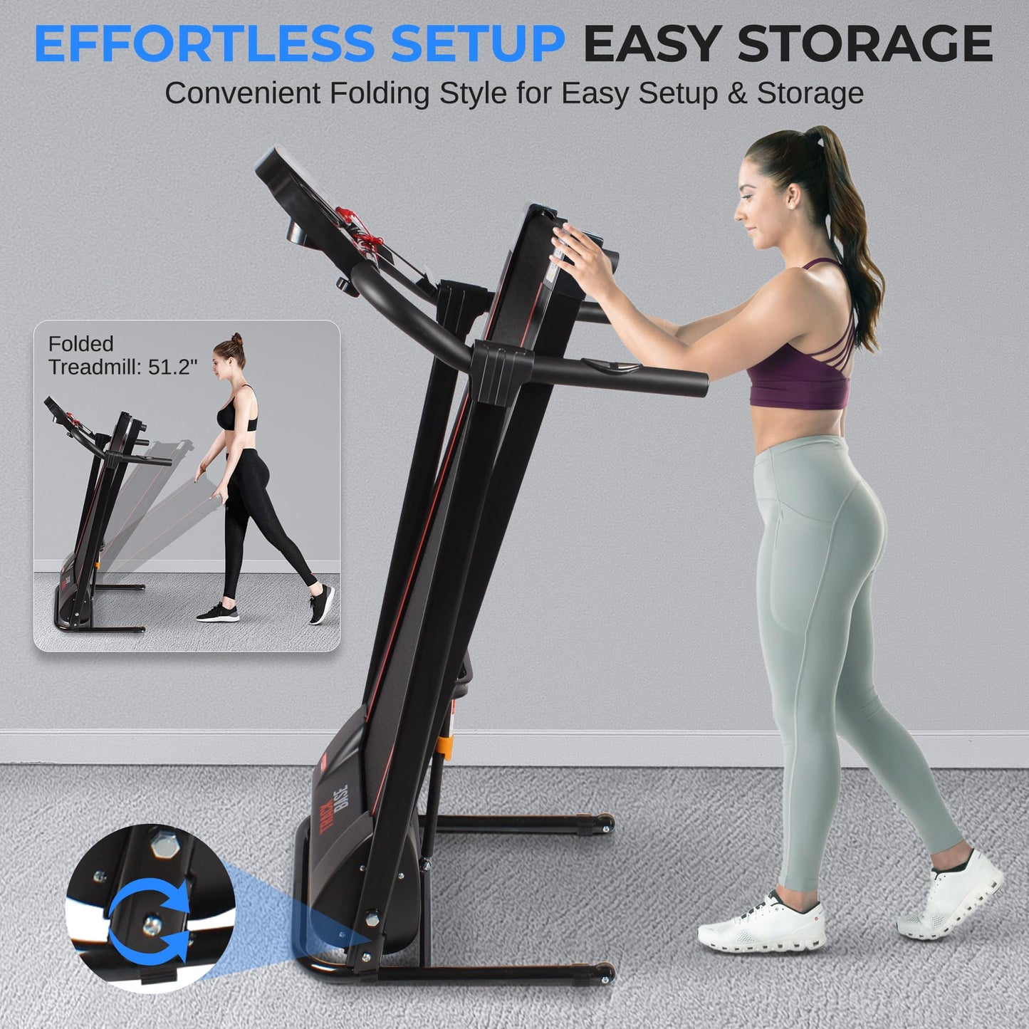 SereneLife Foldable Electric Treadmill for Home