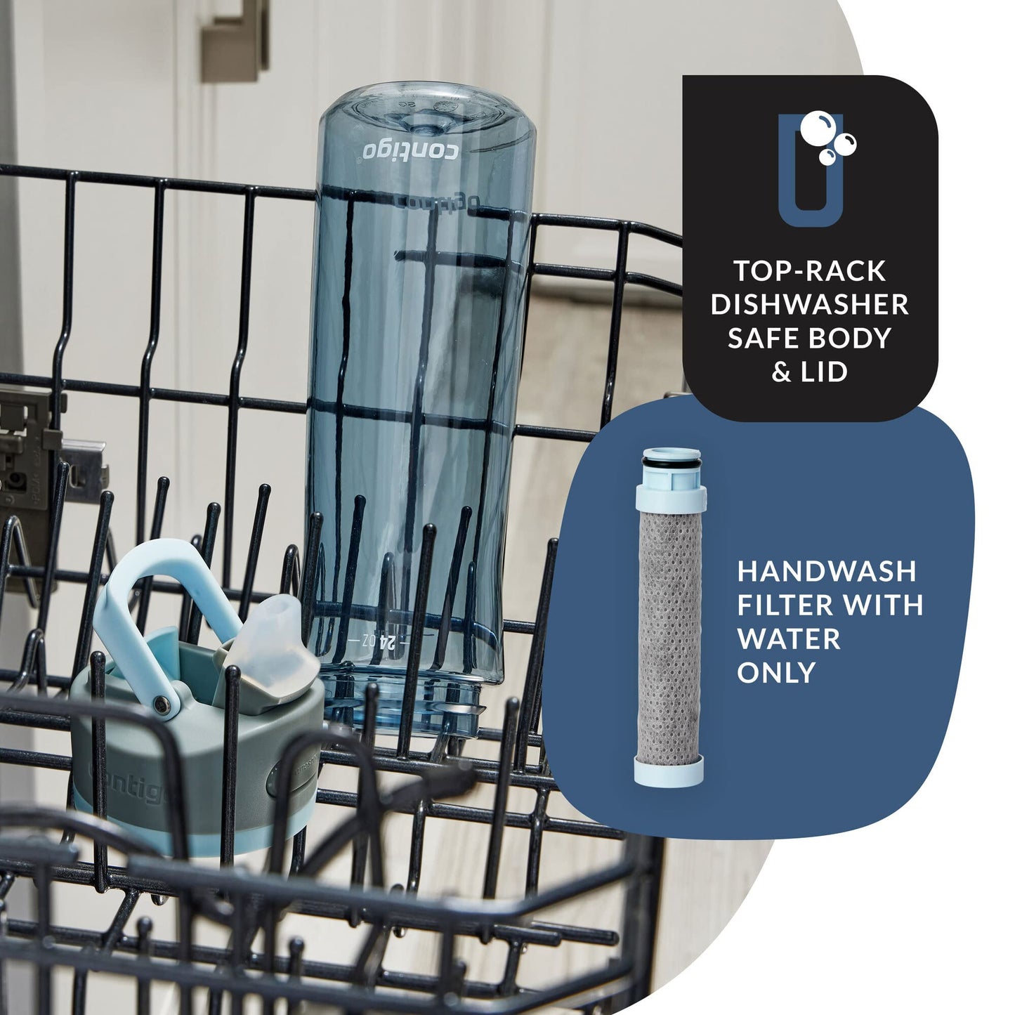 24 Oz Contigo Filter Water Bottle with AUTOSPOUT