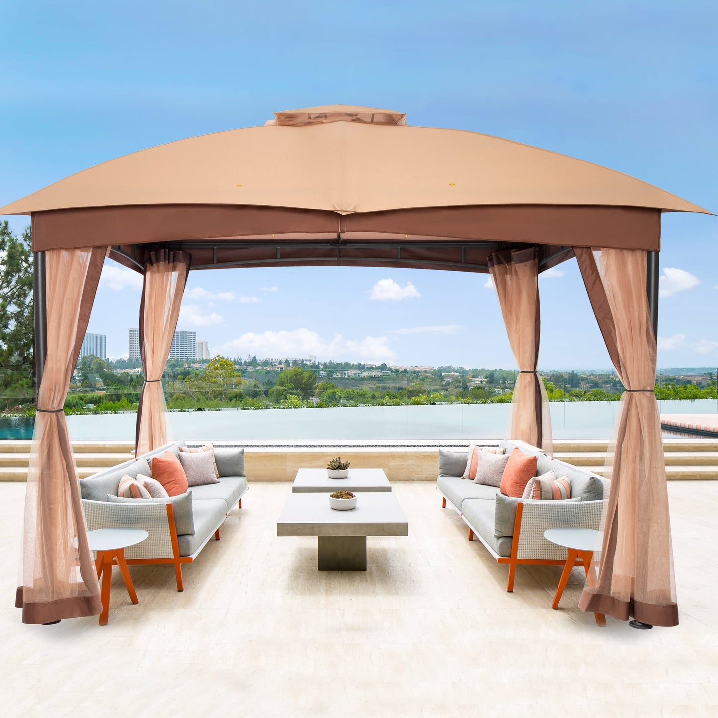 10x10 Heavy Duty Patio Gazebo with Netting