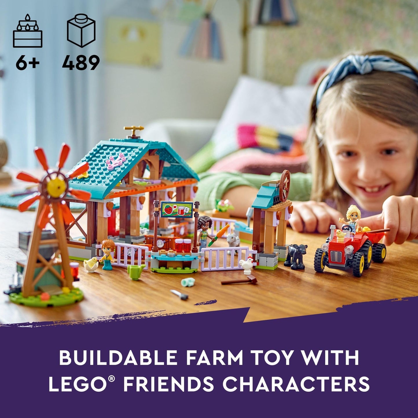 LEGO Friends Farm Animal Sanctuary Building Toys Set - Farm Toy Set W/Tractor Ideas for Kids, Girls & Boys, Ages 6+ - Includes 3 Minifigures & 5 Farm Animals - 42617