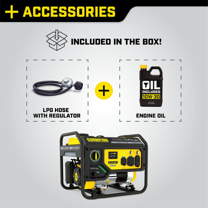 Champion Power Equipment 4375-Watt Dual Fuel Portable Generator, RV Ready