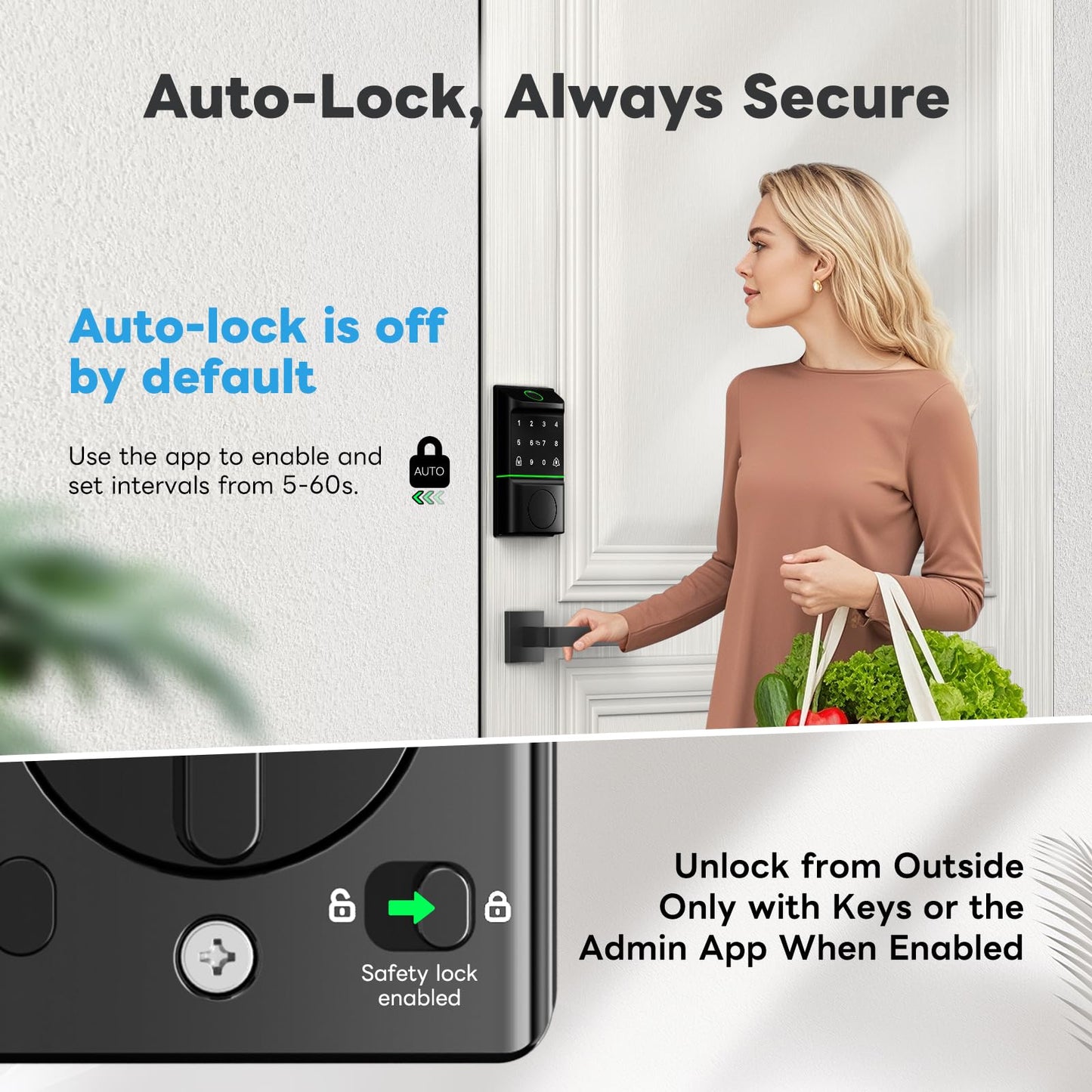 GGUU Smart Lock with Keypad and Fingerprint
