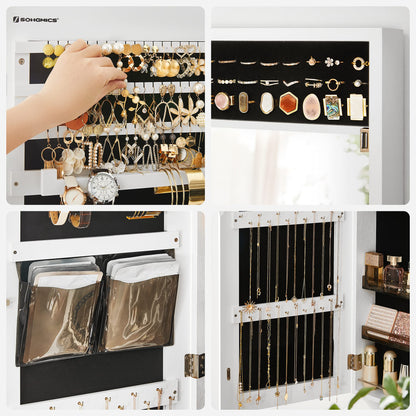 SONGMICS Wall-Mounted Jewelry Cabinet with Mirror
