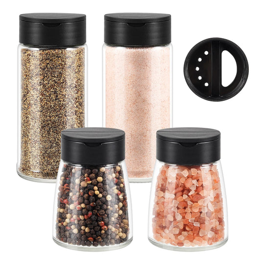 Glass Salt and Pepper Shakers Set of 4