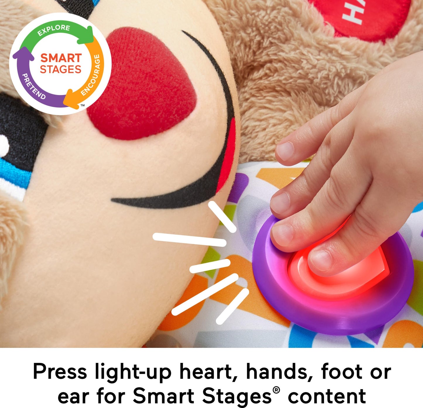 Fisher-Price Baby & Toddler Toy Laugh & Learn Smart Stages Puppy Musical Plush with Lights & Phrases for Infants Ages 6+ Months