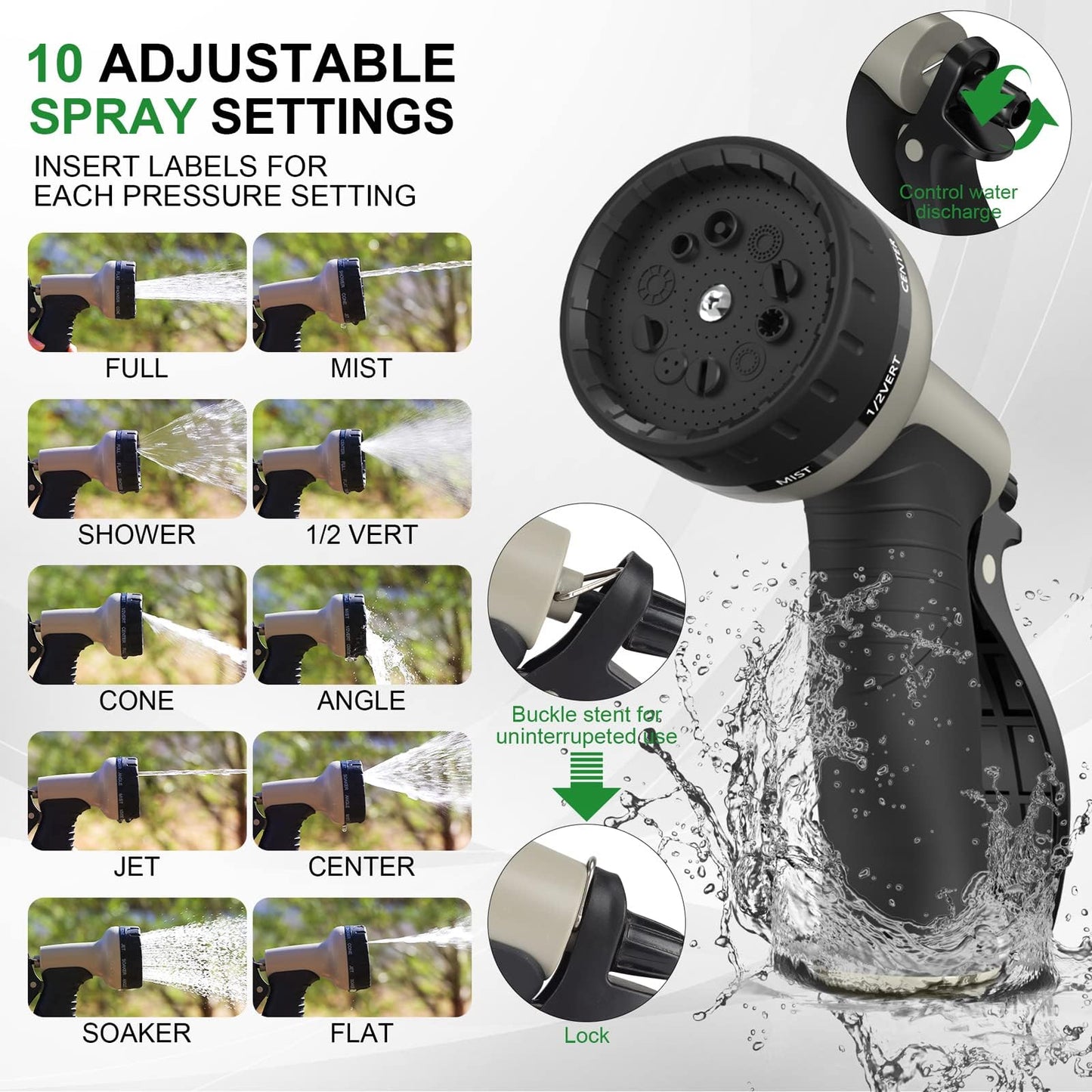 100ft Lefree Lightweight Garden Hose with Nozzle