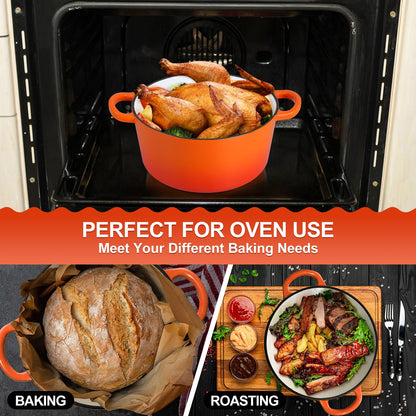 6QT Enameled Cast Iron Dutch Oven Pot
