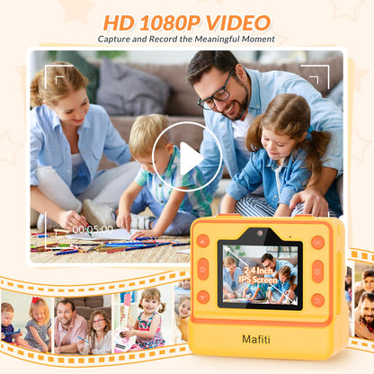 Mafiti Kids Camera Instant Print,1080P Instant Camera for Kids