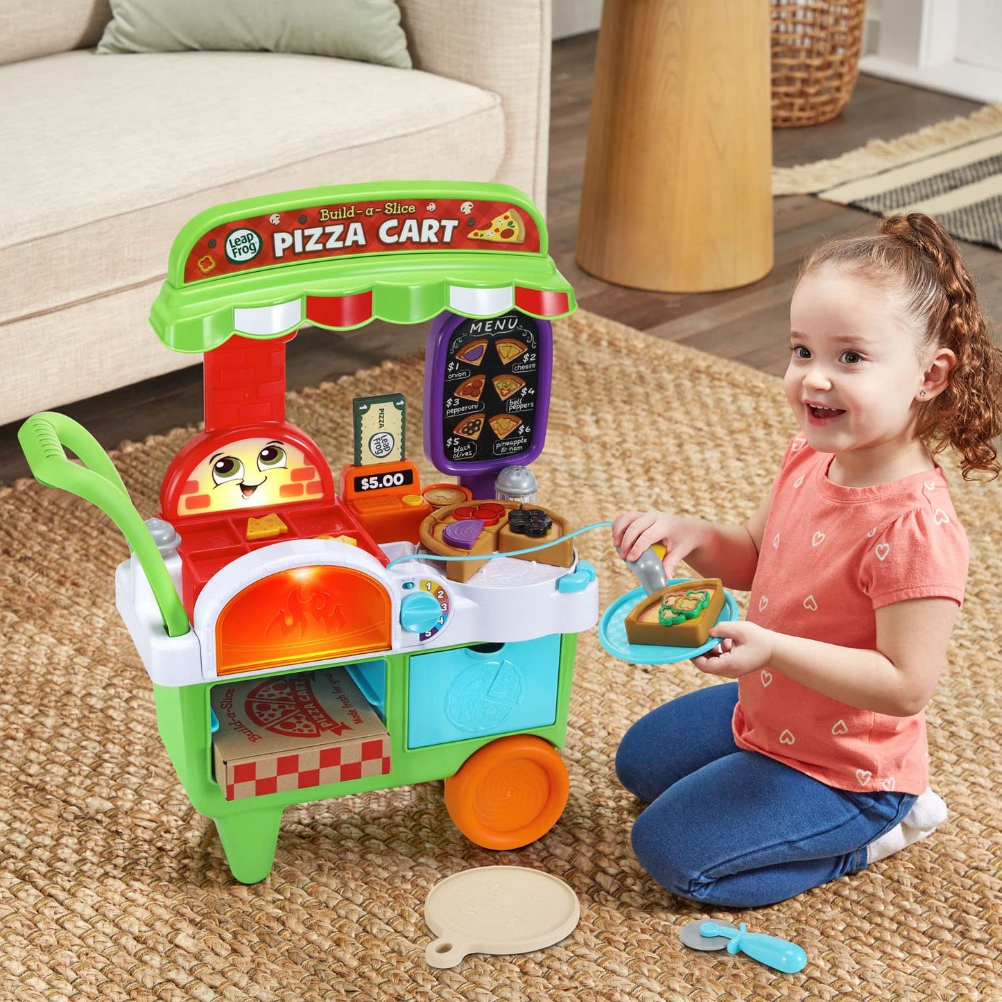 LeapFrog Build-a-Slice Pizza Cart Toy Set