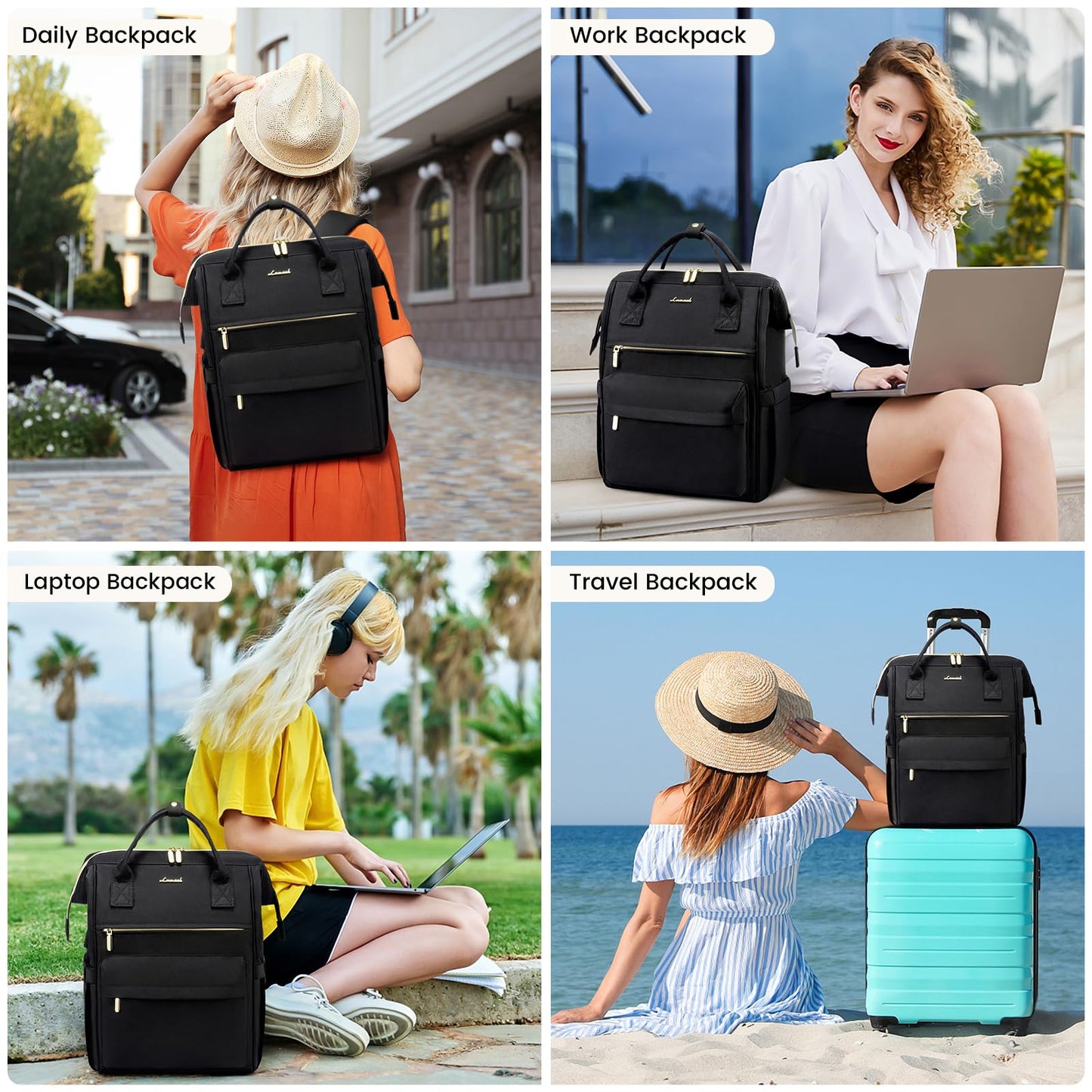 LOVEVOOK Waterproof Laptop Backpack Purse for Women