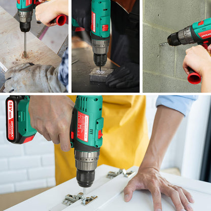 18V Cordless Hammer Drill With Bit Set