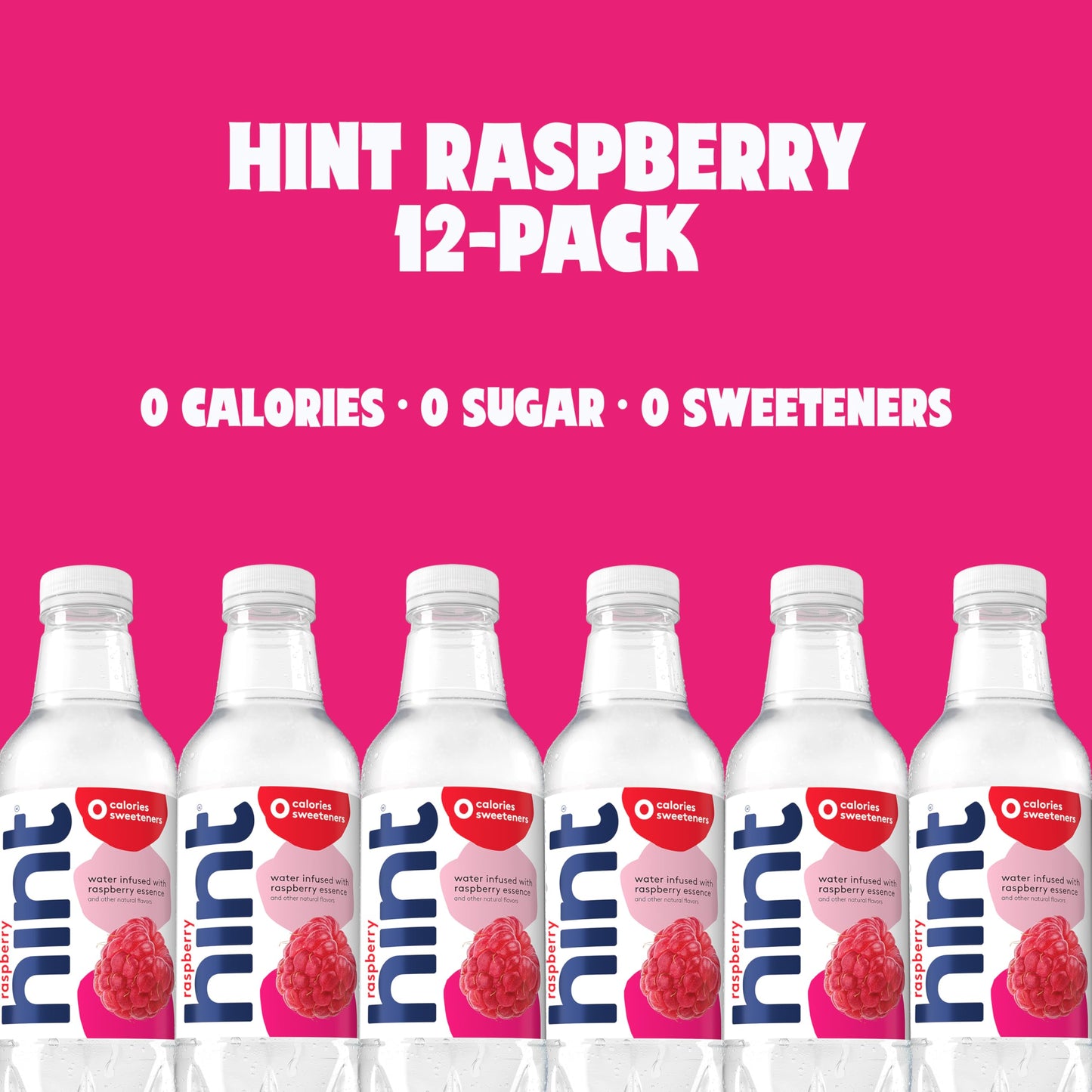 12 Pack Hint Raspberry Flavored Water Beverages