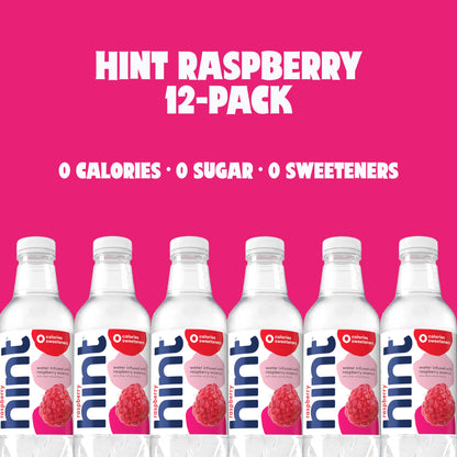 12 Pack Hint Raspberry Flavored Water Beverages
