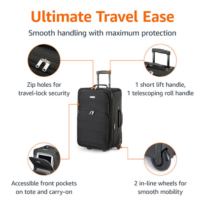 23-Inch Carry-On Luggage Set with Wheels