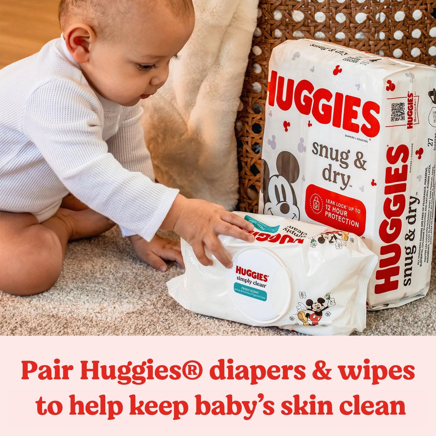 Huggies Simply Clean Fresh Scent Baby Wipes, 1 Flip-Top Pack (64 Wipes Total)