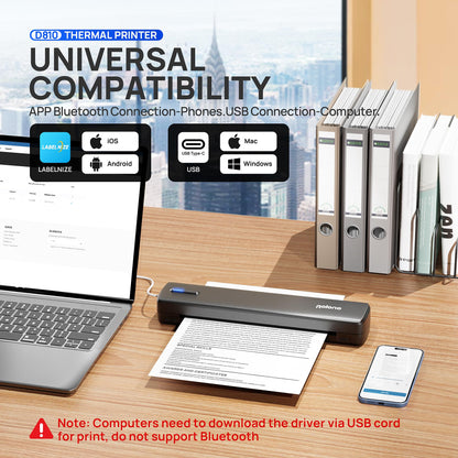 Portable Wireless Bluetooth Thermal Printer for Travel