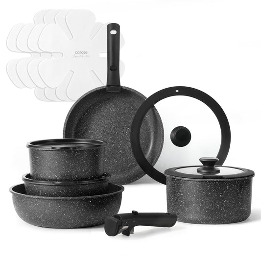CAROTE Nonstick 15-Piece Cookware Set with Handles