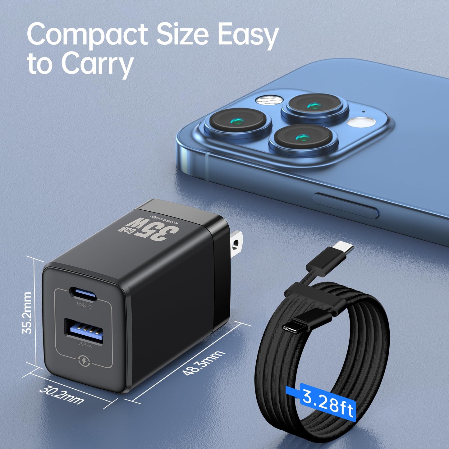 35W USB-C Wall Charger with 3ft Cable