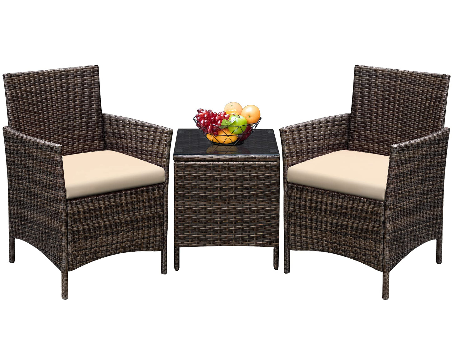 3-Piece Greesum Patio Furniture Set with Cushions