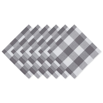 DII Gray & White Buffalo Check Napkin Set