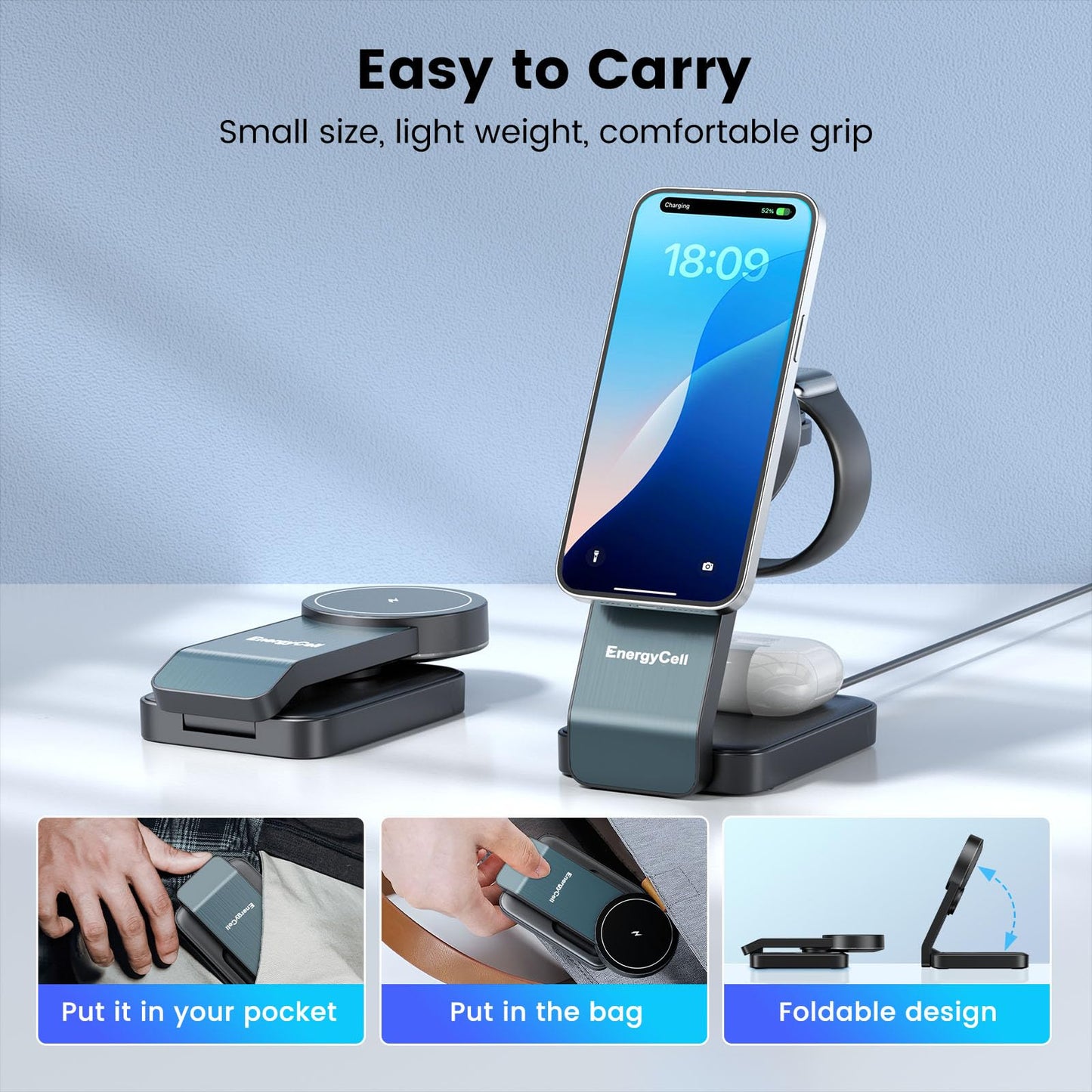 3-in-1 Wireless Charging Station for Apple Devices