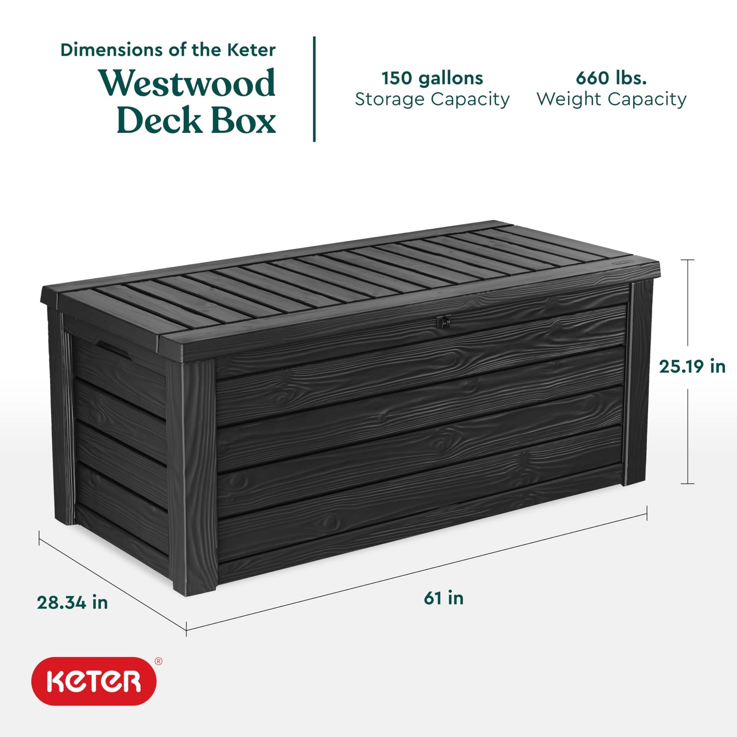 150 Gallon Keter Outdoor Storage Deck Box