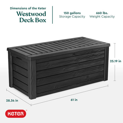 150 Gallon Keter Outdoor Storage Deck Box