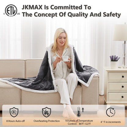 JKMAX Wearable Heated Blanket Shawl with Auto-off