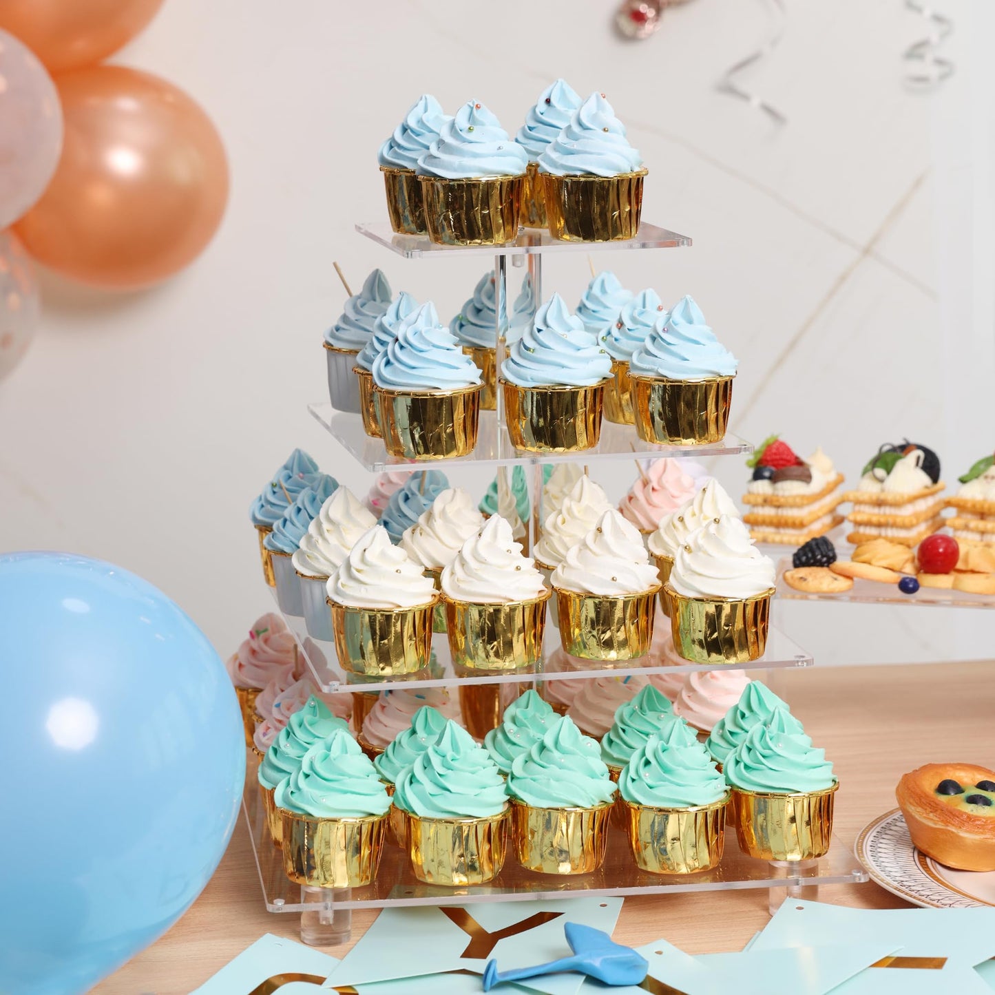 Antimbee 4-Tier Acrylic Cupcake Stand Display