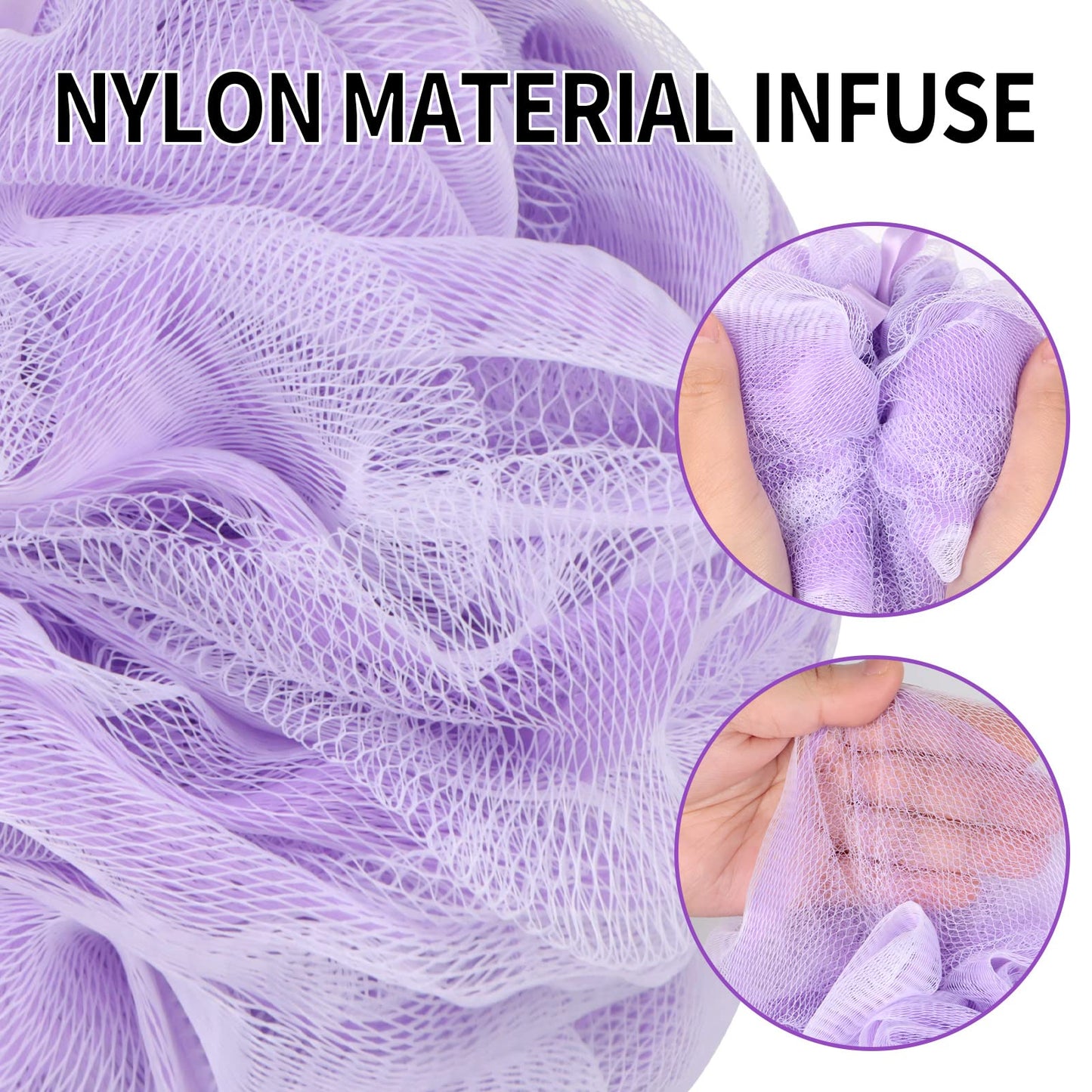 BCKENEY Bath Loofah Sponge Soft Mesh Shower Puff for Body Wash Bath Sponge Body Scrubber for Women & Men Body Exfoliator-Bathing Accessories