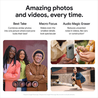 Google Pixel 8 - Unlocked Android Smartphone with Advanced Pixel Camera, 24-Hour Battery, and Powerful Security - Obsidian - 128 GB