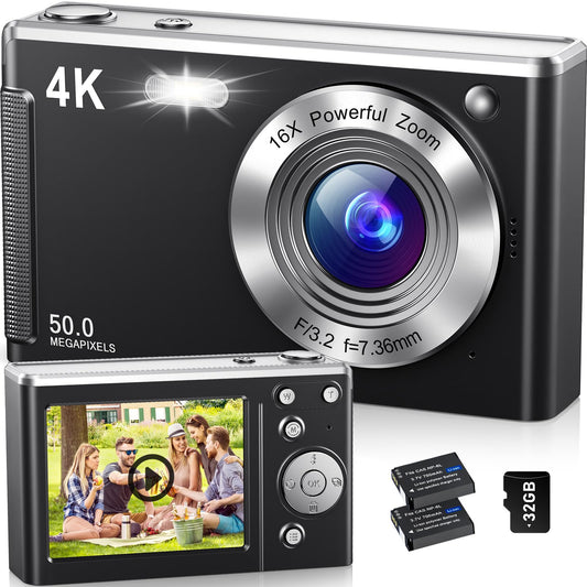 50MP 4K Vlogging Camera with 16X Zoom