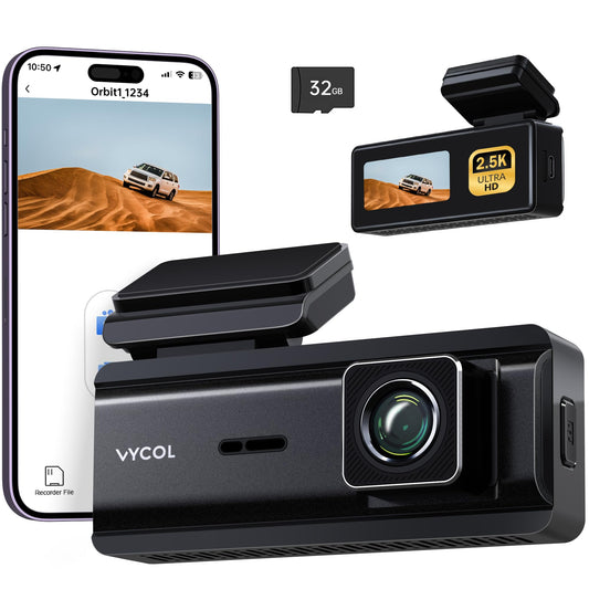 2.5K Dash Cam with Night Vision and WiFi