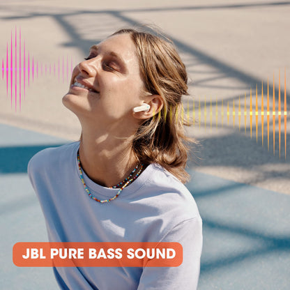 JBL Tune 230NC TWS - True Wireless In-Ear Headphones, Active Noise Cancelling with Smart Ambient, JBL Pure Bass Sound, 4 mics for perfect voice calls, IPX4, 40Hrs of battery life (White)