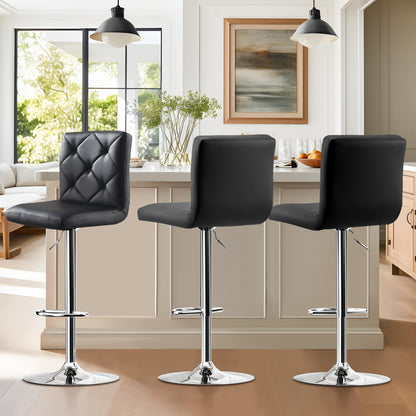 NicBex Adjustable Bar Stools Swivel Barstools, Modern PU Leather Dining Room Kitchen Island Counter Bar Stools Set of 2