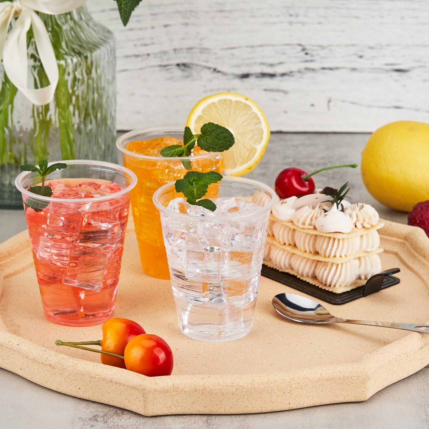 YEEHAW 100-Pack 7 oz Clear Plastic Cups