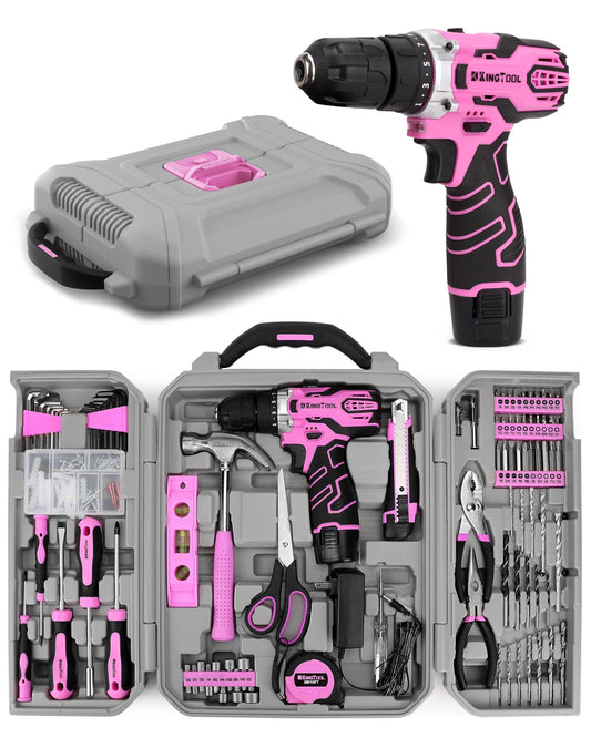 KingTool 219-Piece Pink Tool Kit with Drill