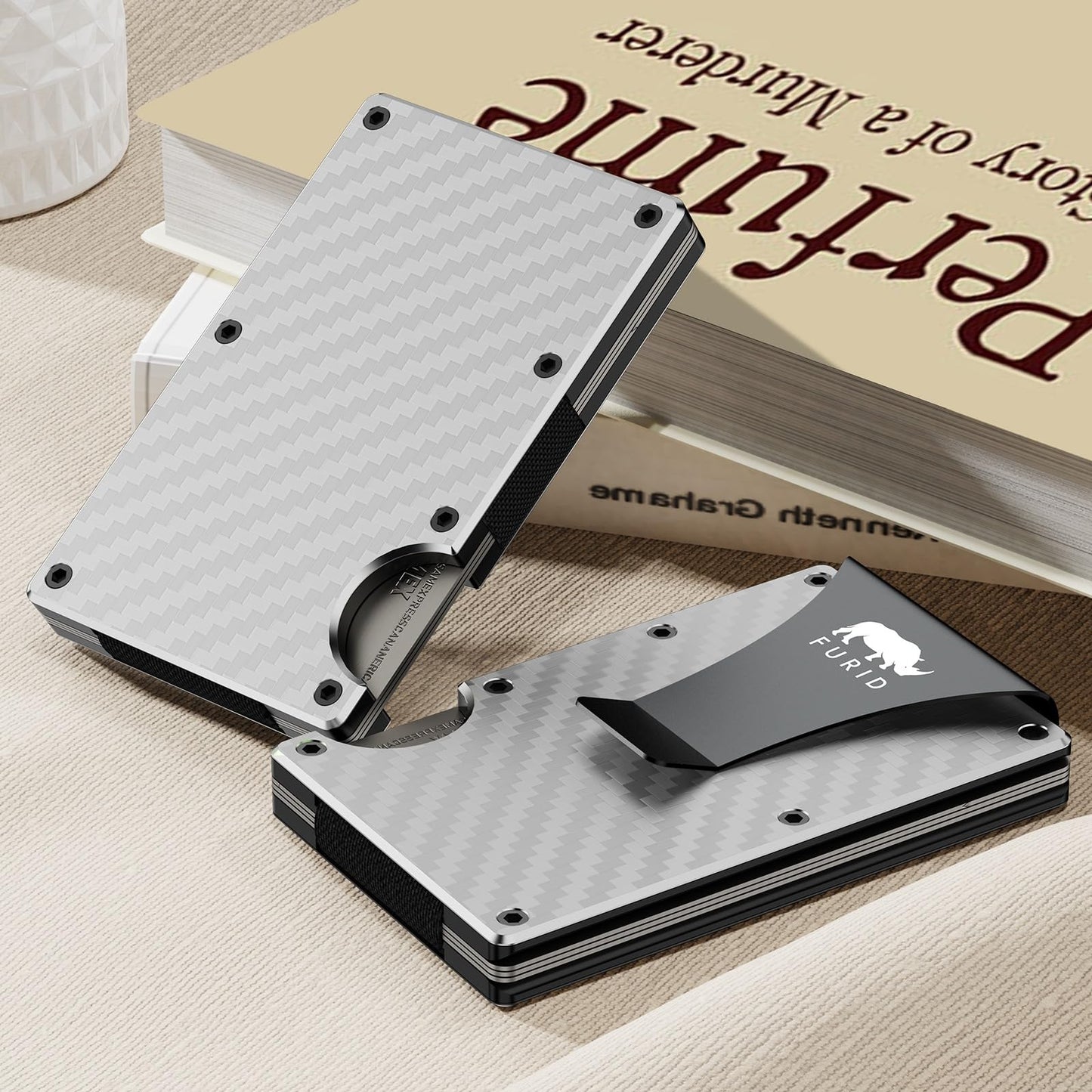 furid Card Wallet for Men Slim: Metal Wallet with Money clip - Rfid Wallet For Men - Minimalist Credit Card Holder Wallets for Men Gift