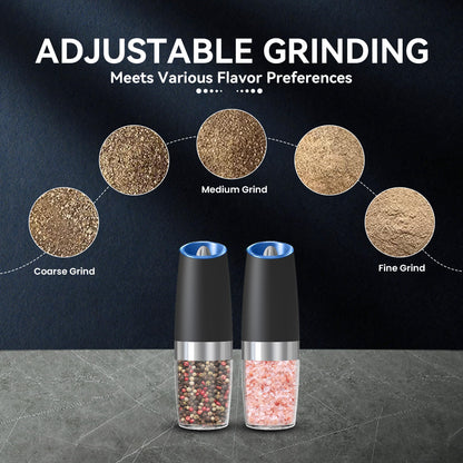 2 Pack Electric Salt and Pepper Grinders