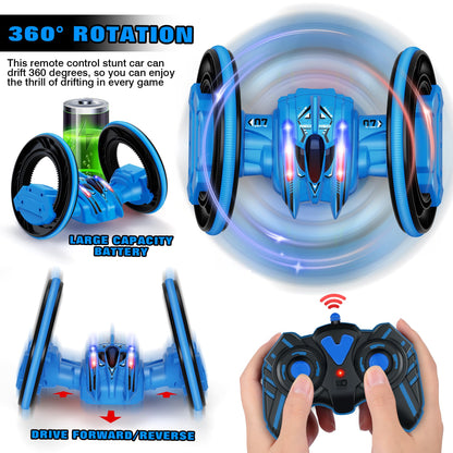 Remote Control Car, Two Wheel Rolling Stunt Car, 2.4GHz RC Crawlers with Light Music Drift, RC Cars for Kids Boys Girls Toy Gift Age 3 4 5 6 7 8-12 Year Old Birthday