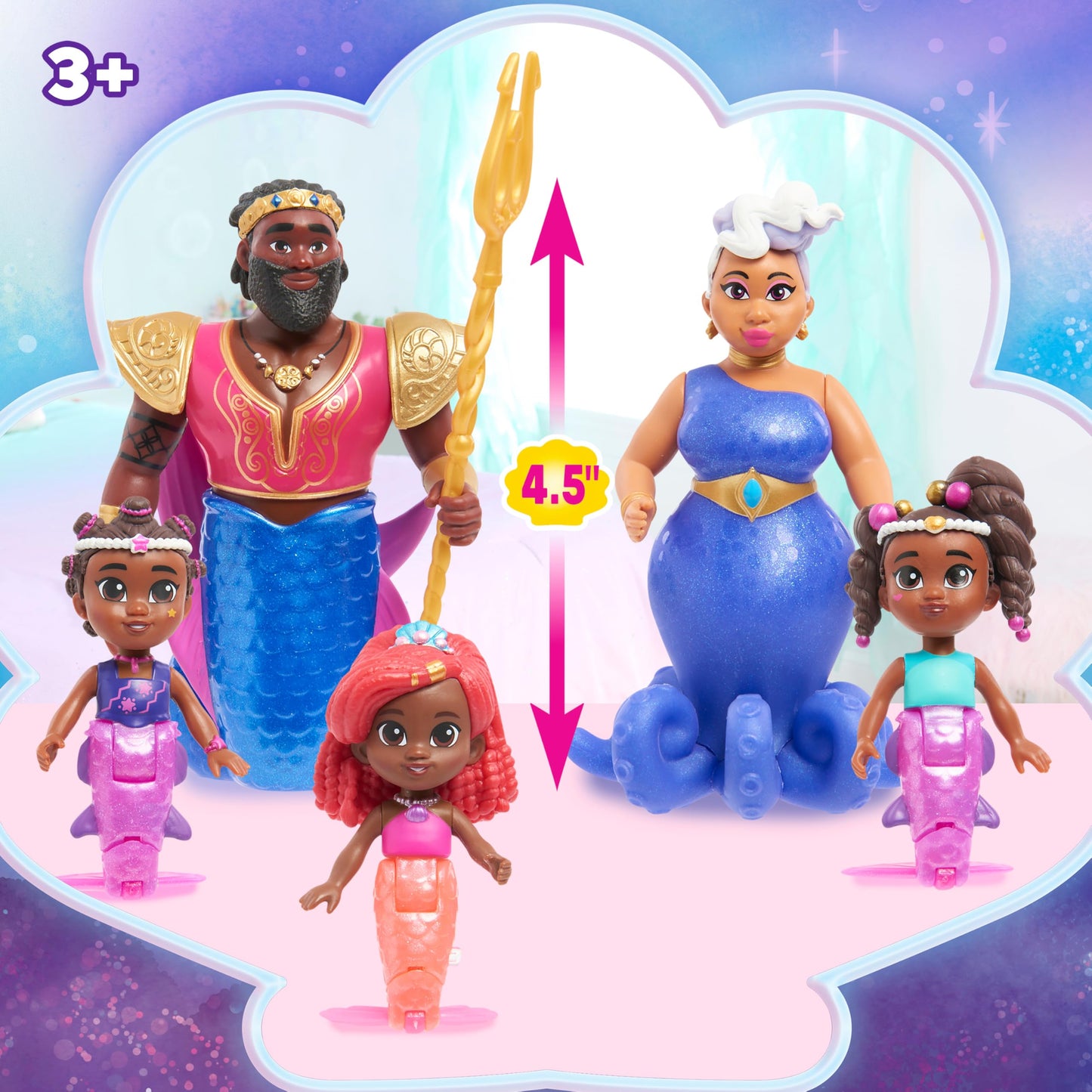 Ariel 6-Piece Color-Change Mermaid Figure Set