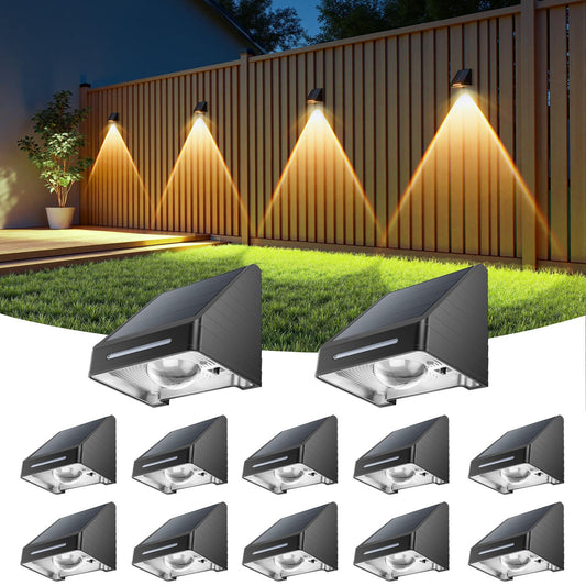 LETMY Solar Fence Lights 12 Pack Waterproof