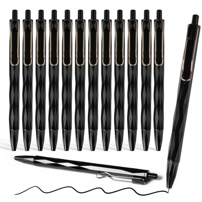 UPDATE: DEAD❗RIANCY Gel Pens 12 Pcs Smooth Writing Pens No Bleed & Smear, Black Ink Cute Pens Fine Point (0.5mm) Retractable Aesthetic Ball Point Pens Black Ink Medium Point Journaling Pens School Office Supplies