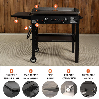 BLACKSTONE 2-Burner Gas Griddle for Outdoor Cooking