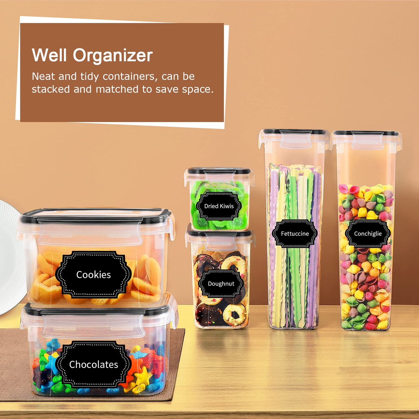 16 Pcs Airtight Food Storage Containers Set