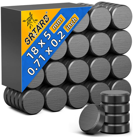 60Pcs Ceramic Magnets Round Disc Magnets,Small Magnets for Crafts with Adhesive Backing, Perfect for Refrigerator Button DIY Cup Tiny Magnet Craft Hobbies, Science Projects- 0.7'' D x 0.19''H